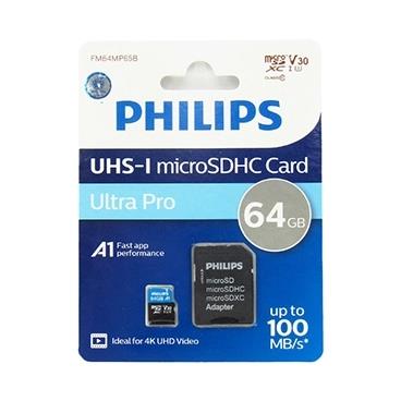 کارت حافظه MicroSDHC فیلیپس مدل Ultra Pro کلاس 10 سرعت 100MBps ظرفیت 64 گیگابایت